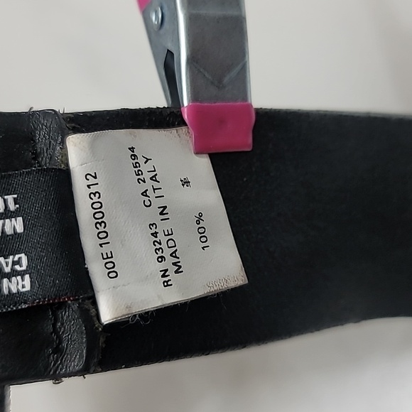 DIESEL 34 Vintage Y2K Black Leather Unisex Edgy Rocker Goth Silver Belt Buckle - Picture 6 of 16